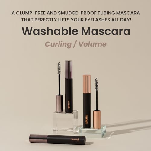 HEIMISH Dailism Smudge Stop Mascara - 0.32 oz/9 g (Curling) | Non-Smudge Curly Mascara | Washable Non-Clumping Waterproof Mascara for Eye Makeup | Kbeauty