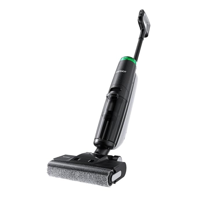 Airbot H15 Pro Black EU - Wet & Dry Vacuum Cleaner with Dual-Sided Cleaning, 23KPa Suction Power, Self-Cleaning & Hot Air Drying, >95% Water Recycling Vacuum Cleaner, Compact Design