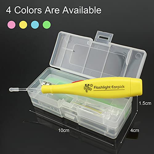 Irovami LED Light Earpick LED Light Ear Wax Remover Earpick With 3 Tips LED Flashlight Ear Wax Cleaner Tweezers Ear Cleaning Tool for Baby