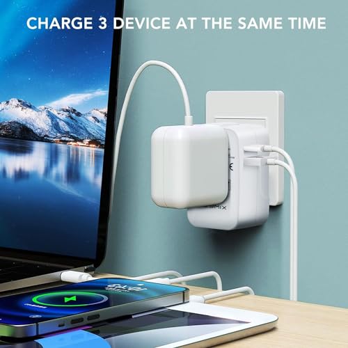 HEYMIX LIFE Universal Travel Adapter,Universal Travel Adapter USB C,World Travel Power Plug With USB,All In One Travel Plug Adapter For EU/US/UK/AU Compatible With iPhone/Samsung (White, PACK)