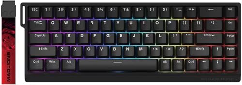 Hyekit x FGG MADLIONS MAD 68 HE RGB 60% Wired Magnetic Switch Gaming Keyboard with Adjustable Actuation, 8000 Hz Polling Rate, Rapid Trigger Mode, Hall Effect Switches, for PC/Mac, Black