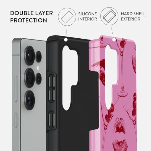 BURGA Phone Cover Compatible with Samsung Galaxy S25 Ultra Mobile Phone Case Hybrid 2 Layer Hard Shell Silicone Protective Cover Scratch Resistant Shockproof Cover (Call me)