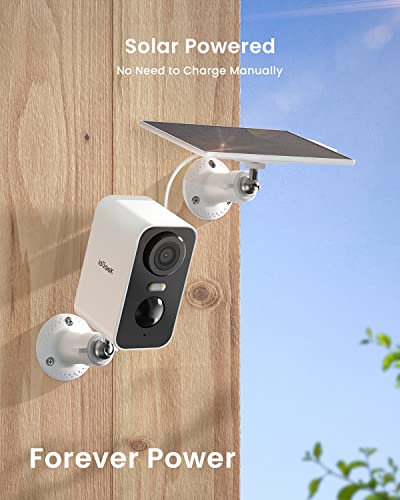 ieGeek Solar Security Cameras Wireless Outdoor with Solar Panel, 2K WiFi Wireless Camera for Home Security with Color Night Vision, Motion Detection, 2-Way Talk for Home Surveillance, Works with Alexa