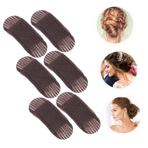 HZYH 6pcs Invisible Fluffy Hair Clip Bump up Hair Clip Hair Volume Base Bump it Hair Accessory Sponge Pad Hair Styling Tool for Women Girls (Coffee)