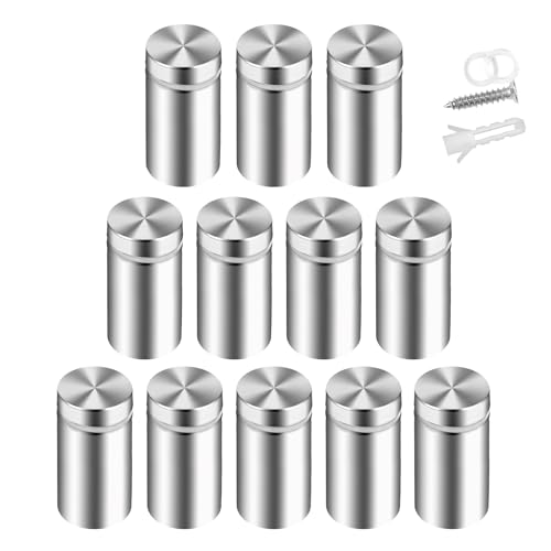 iDTogAoE 0.5x1 in Standoff Screws,Sign Standoff Screws, Standoff Screws for Acrylic, Advertising Standoff Mount Metal - Sign Mounting Hardware - Spacers & Standoffs - Stand Off Wall Mounts (12 Pcs)