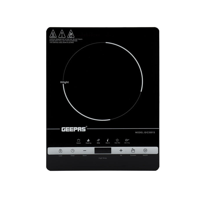 Geepas 4 Digit LED Display Digital Infrared Cooker, GIC33013 | 8 Temperature Settings | 3hrs Programmable Timer | 2000W Ceramic Heating Element