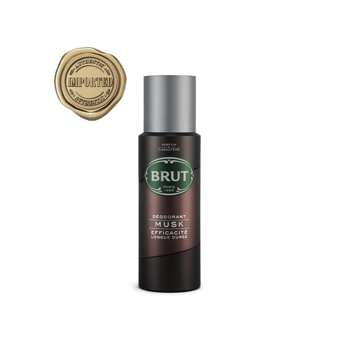 Brut MUSK Long Lasting Fresh Active Odour Protection Signature Scented Body Deodorant Spray for Men - 200 ML
