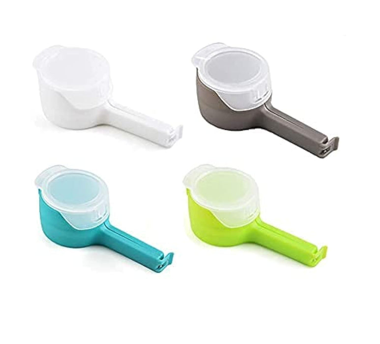 Credly Portable Seal Pour Food Storage Bag Clip Snack Sealing Clip Keeping Fresh Sealer Clamp Plastic Helper Food Saver Travel Kitchen (Pack of 3)