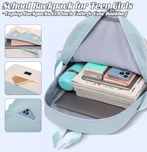 HANNEA® Kids Kindergarten School Backpack Lovely Toddler Backpack for Girls DIY Casual Backpack for Girls with Badges, Post Card, Card Holder, Keychain Charm for 4-8 Years Girl