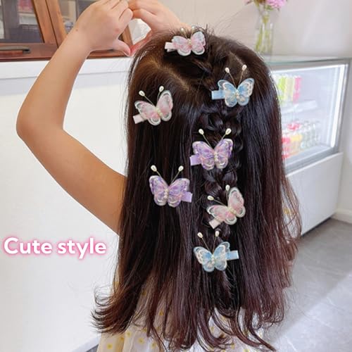 HONPOLO Butterfly Hair Clips for Girls - Adorable 3D Butterfly Hair Accessories, for Little Princesses, 6-Pack with 2 Pink, 2 Blue, and 2 Purple Clips, Cute Hair Pins for Hairstyles, Fun Hair Decor