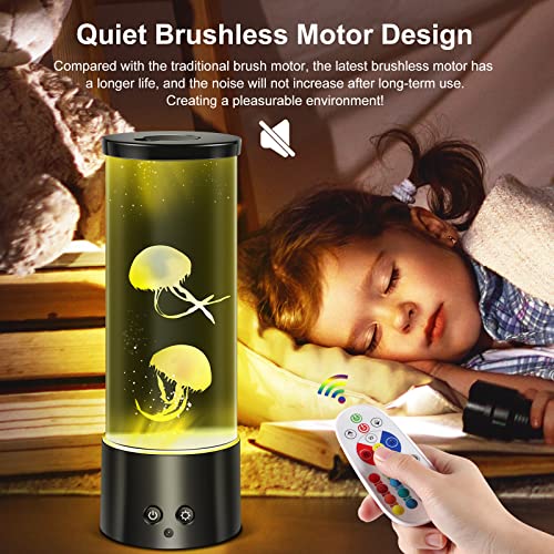 Jellyfish Lava Lamp, Lamps for Bedroom,Office Decor,Decor Light,Dimmable Mood Light with 17 Colour Changing & 4 Modes Realistic Jellyfish Tank LED Fantasy Lava Lamp for Home Office Decor Gifts Relax