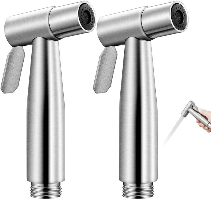 Aputue Bidet Toilet Sprayer Head, 2pcs Durable and Sturdy Bidet Hand Shower, 304 stainless steel material Handheld Bidet Sprayer Cloth Bathroom Diaper Sprayer for Kitchen and Toilet Cleaning