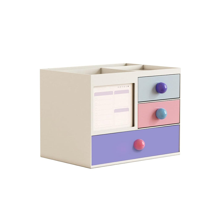 Toguma Small Multifunction Desk Organzier with 4 Drawer, Pencil Pen Holder Makeup Organizer Cosmetics Storage Box Art Supplies Organizer for Office Home (White)