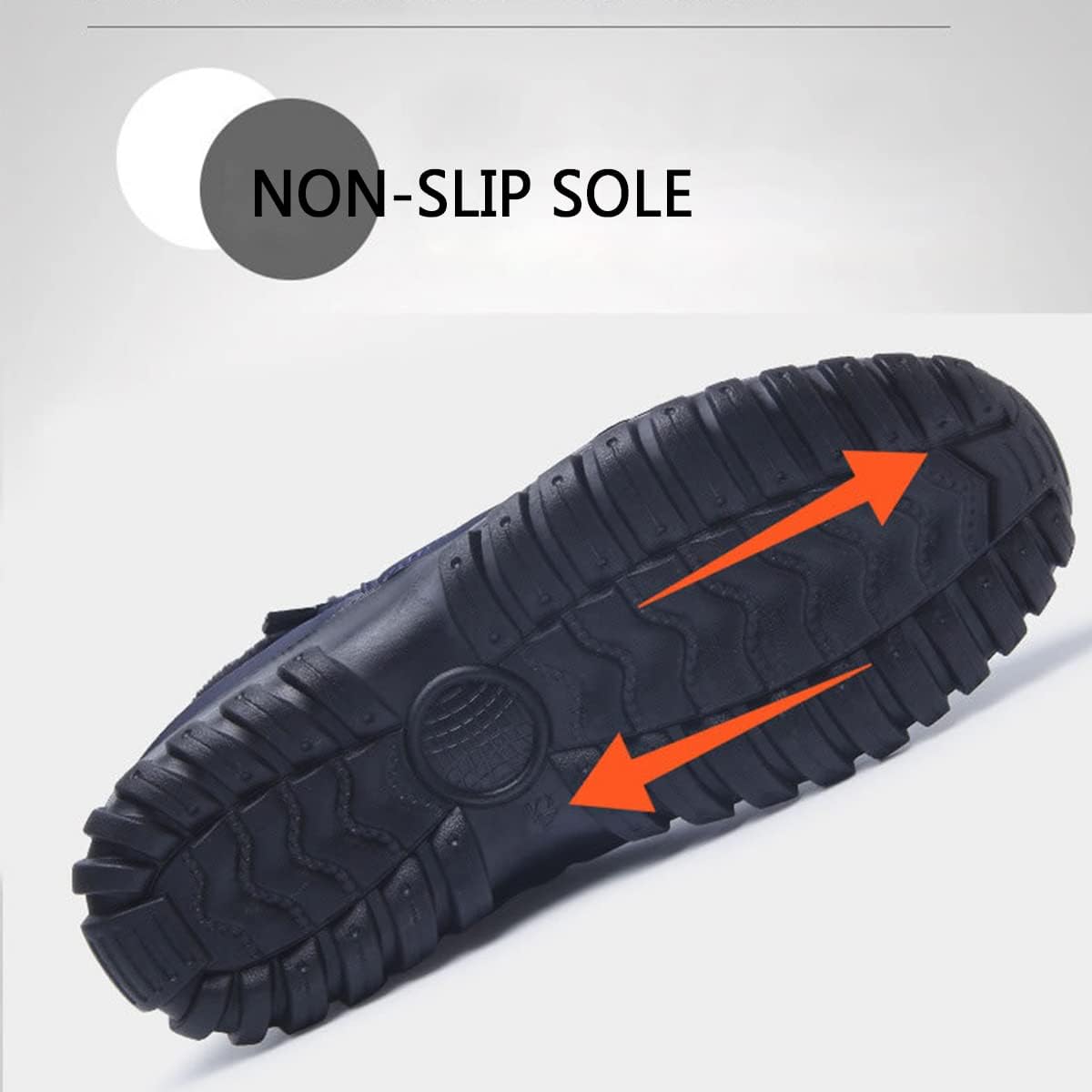 Men's Waterproof Warm Cotton Zipper Snow Ankle Boots, Winter Warm Slip on Thick Plush Mens Snow Boots, Non-Slip Winter Shoes for Men (Black,7.5) โ image 8