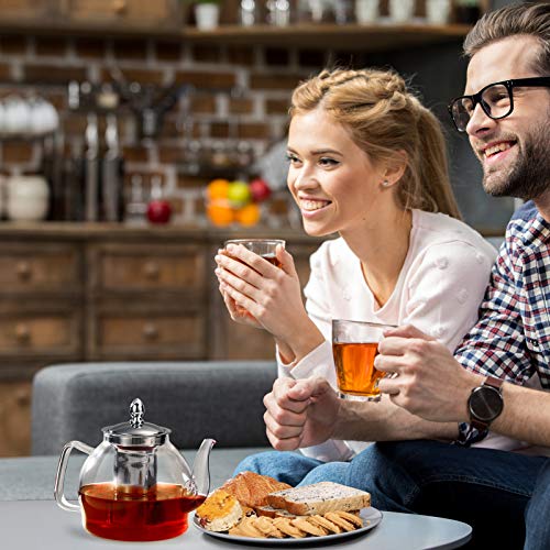 Hiware Glass Teapot with Removable Infuser 1000ml Stovetop Tea Maker and Tea Maker