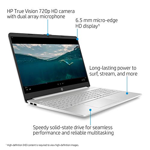 HP Newest 15.6" HD Laptop, 11th Gen Intel Quad-Core i3-1125G4(Up to 3.7GHz, Beat i5-10210U), 12GB RAM, 256GB PCIe SSD, Webcam, Bluetooth, Wi-Fi, HDMI, USB-C, Win 11, Silver (Upgraded)