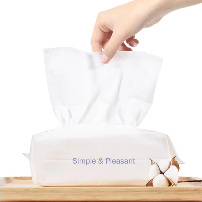KASTWAVE Disposable Face Towel Travel Cotton Makeup Wipes Facial Cleansing, 100% Made of Cotton, Cotton Tissue Soft Towel, 100 Sheets 1Pack