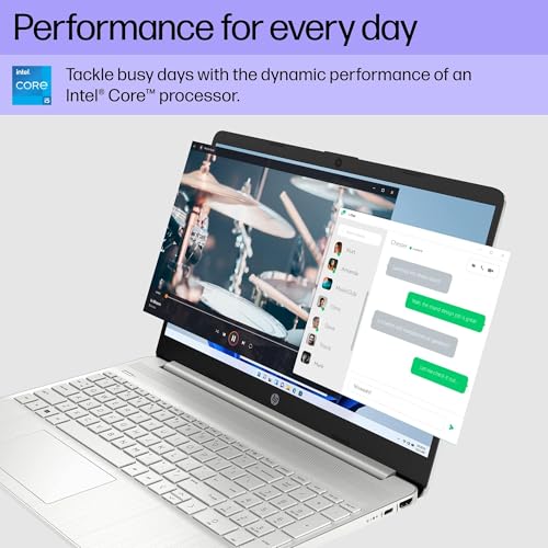 HP 15.6 inch Laptop, FHD Display, 12th Gen Intel Core i5, 16 GB RAM, 512 GB SSD, Intel Iris Xe Graphics, Windows 11 Home, 15-dy5399nr (2023)
