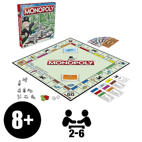 Hasbro Monopoly Game, Family Board Game for 2 to 6 Players, Monopoly Board Game for Kids Ages 8 and Up, Includes Fan Vote Community Chest Cards