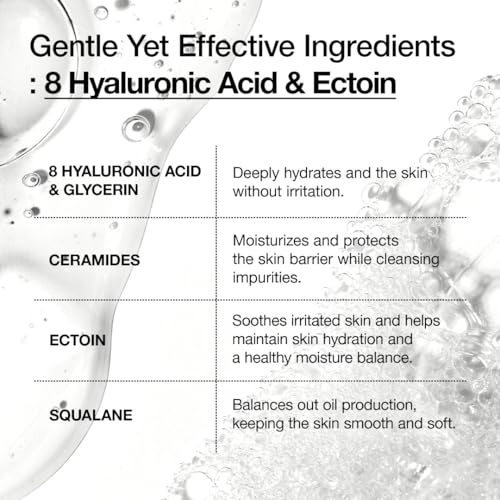 ANUA Moisturizing Gentle Gel Cleanser, for daily hydrating foaming gel face wash, exfoliating with Hyaluronic Acid+Squalane, cleanser for combination skin, Korean Skincare (150ml/5.07fl oz.)