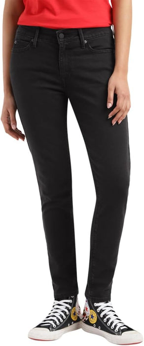 Levi's A7090-0001 Women's Mid Rise 711 Skinny Jeans, Ebony Black Size 26W/28L