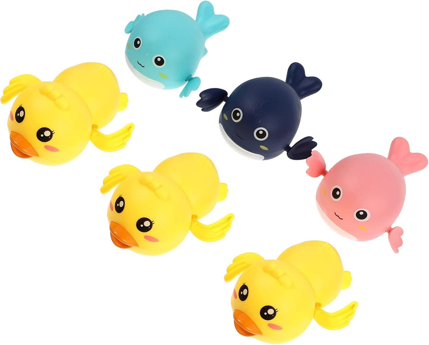 6pcs Baby Bath Toys Wind Up Bath Toy Summer Pool Bathroom Float Toy Wind up Water Toys For Toddlers