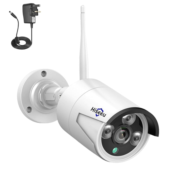 Hiseeu Camera Add on 5MP Outdoor Wireless Security Camera, Waterproof Outdoor Indoor 3.6mm Lens IR Cut Day & Night Vision with Power Adapter, Compatible 10CH Wireless Security System