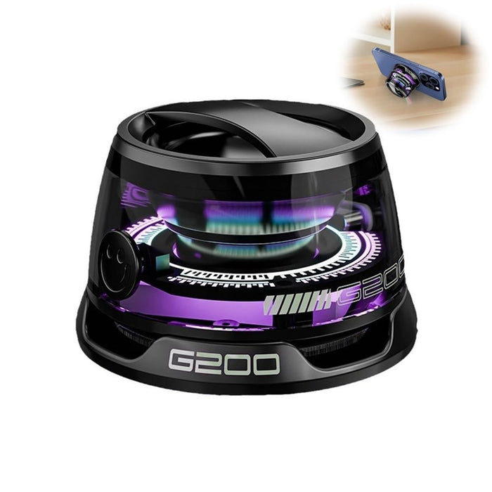 Azonee Magnetic Bluetooth Speaker, Multi-RGB Color Light and Phone Holder, High Sound Quality Mini Bluetooth Speaker for Shower, Bike, Car, Room, Outdoor Gifts for Teens (Black)