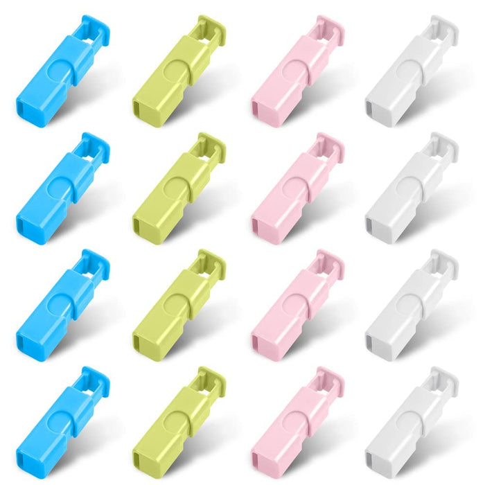 NALACAL 16 Pack Bread Bag Clips, Reusable Grocery Bag Sealing Clips for Food Fruit Bread Storage, Non-Slip Plastic Grip Sealing Bag Clips, Easy Squeeze Lock and Release, 2.44in, Candy Color(4 Colors)
