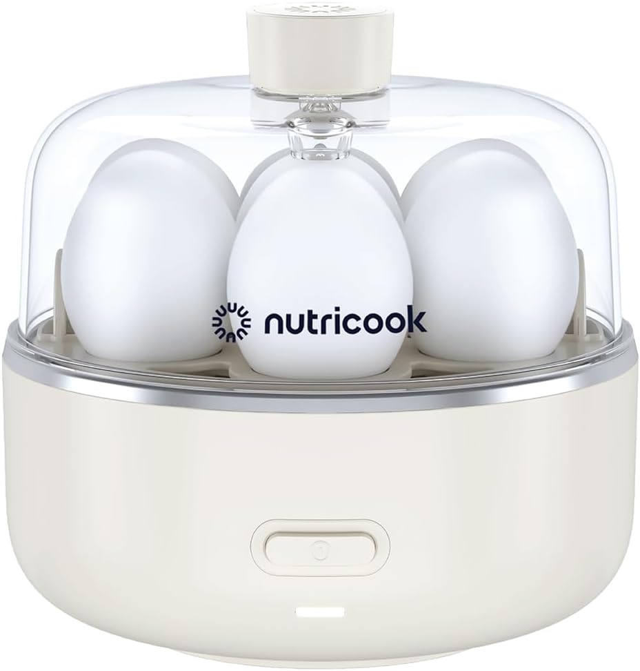Nutricook Egg Cooker, 7 Eggs Capacity,Egg Cooker for Boiled, Poached, Scrambled Eggs & Omelettes, Buzzer Indicator, Precision Cooking, Includes accessories, EC207ME-K,Black, 2-Year Limited Warranty