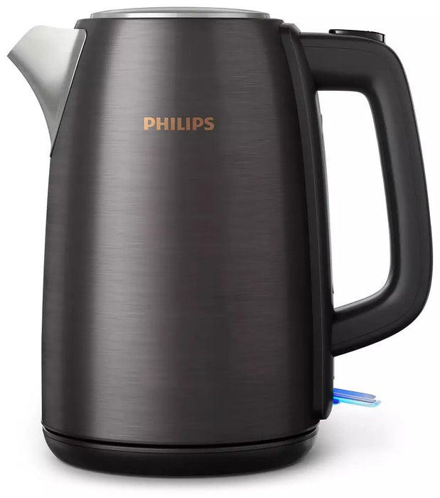Philips 5000 Series Stainless Steel Kettle - 2200W, 1.7L, Spring Lid, Black & Copper - HD9352/31