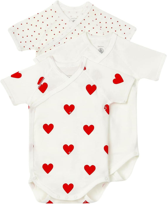 Petit Bateau Baby Short Sleeve Newborn Body (Pack of 3)