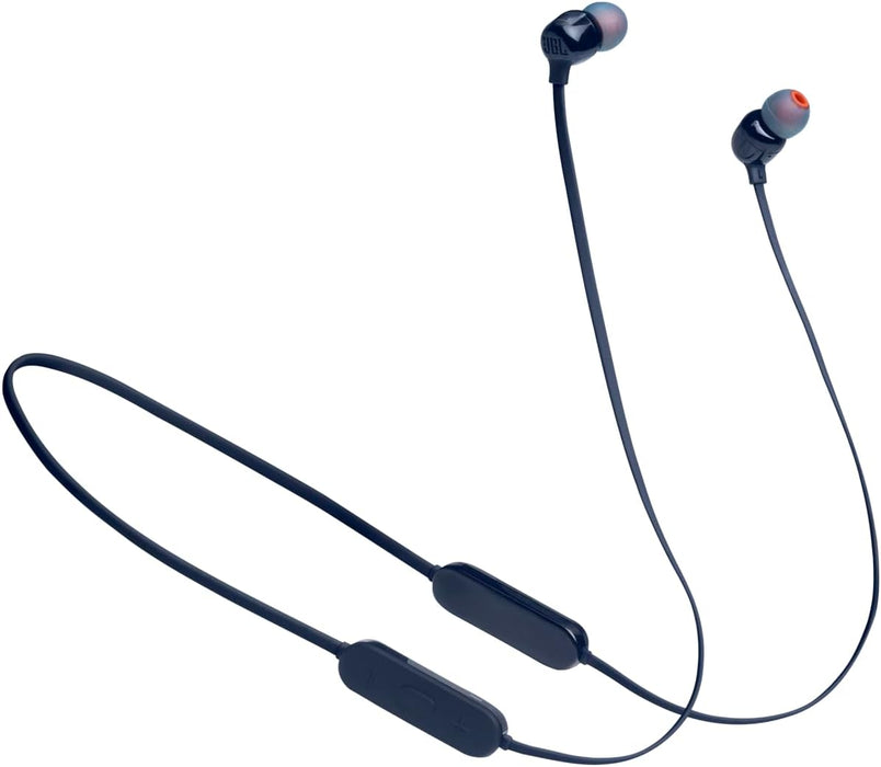 JBL Tune 110 Wired In-Ear Headphones, Deep and Powerful Pure Bass Sound, 1-Button Remote/Mic, Tangle-Free Flat Cable, Ultra Comfortable Fit - Black, JBLT110BLK