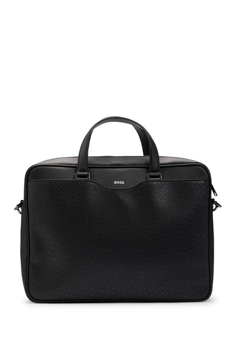 BOSS Men's Zair M S doc case briefcase with monogram insert