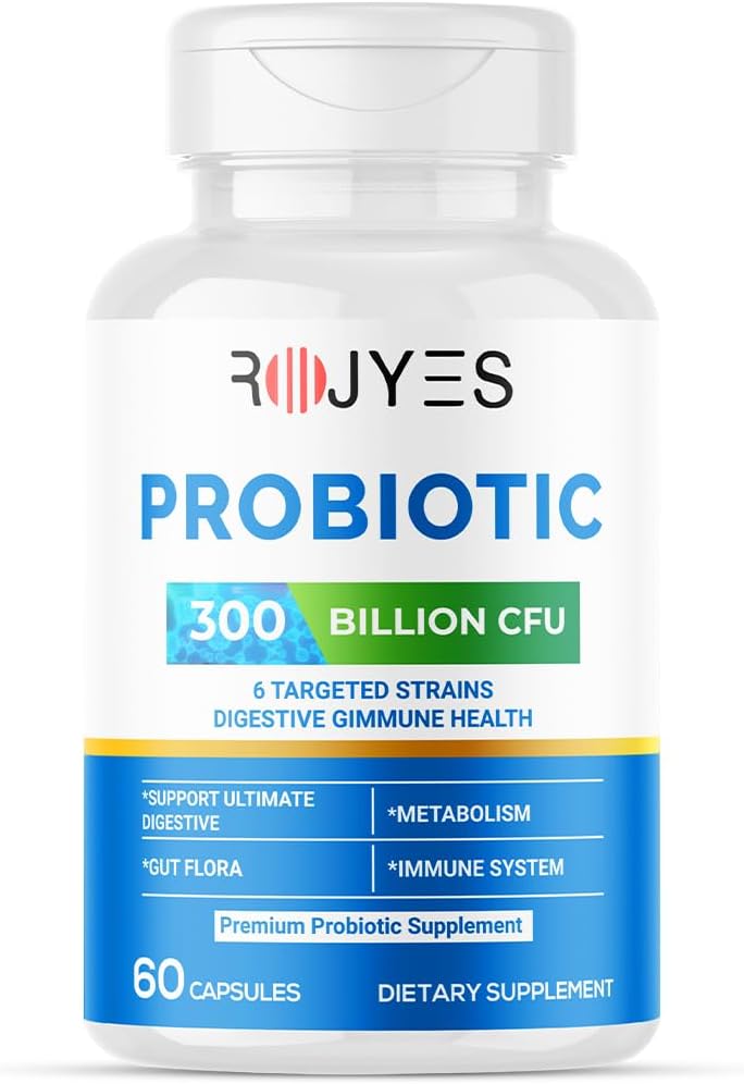 Probiotic 300 Billion CFU Supplement, Probiotics for Gut Health and Digestive Balance, Immune Support, Bloating and Digestion Support, Daily Digestive Health Supplement, 60 Capsules