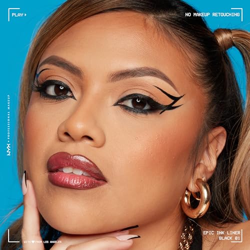 NYX PROFESSIONAL MAKEUP Epic Ink Liquid Eyeliner, Long-Lasting, Waterproof, 01 Black