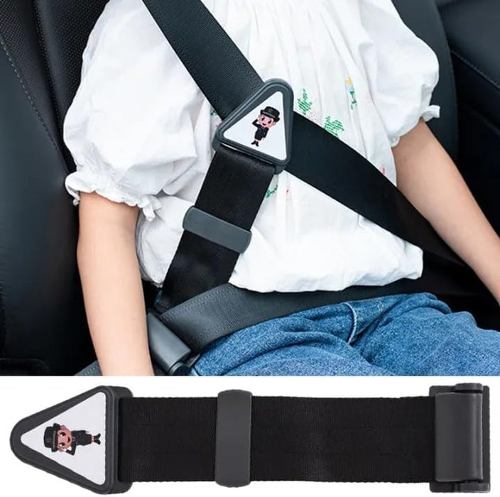 AMERTEER Kids Seat Belt Adjuster – Universal Car Seatbelt Clip for Children, Adjustable Neck & Face Protection Safety Buckle for Kids, Comfortable Shoulder Strap Positioner for Child Safety (Black)