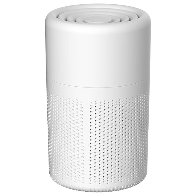 Small Air Purifiers for Home Bedroom,H13 HEPA Personal Desk Mini Air Purifier, 20db Quiet Small Air Filter Cleaner with USB Cable for Bedroom,Dorm,Pets,Smoke,Desktop,Office (White)