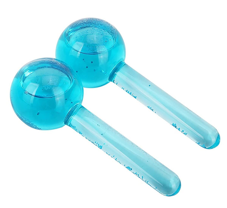 KASTWAVE Ice Roller Globes, Ice Race Massager, Facial Roller Cold Skin Massagers Crystal Glass Ball for Redness Soothing Face Wrinkle Remover Beauty Care Tool 2PCS