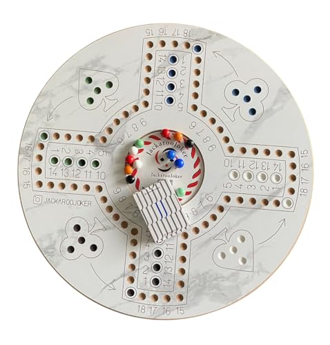 Jakaroo Joker Board Game, 4-6 Players, Wooden Game Board with Marbles, Family Strategy Game wooden board game 51 cm