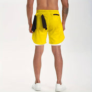 VITION Gym Shorts for Men, Men's Activewear Running Shorts,Drawstring Gym Shorts Men, 2 Layer Loose Athletic Shorts with 4 Pockets