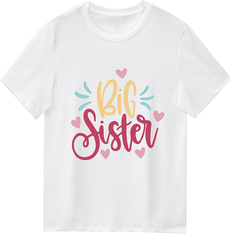 Twins Kids T Shirt Tops Baby Boys Girls Big Sister Brother Little Sis Bro Tees Sibling Matching Outfit Summer Clothes
