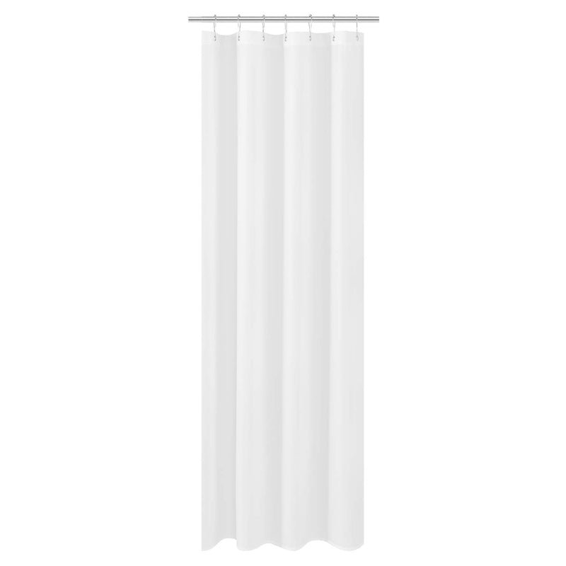 N&Y HOME (90cm x 210cm, White) - N & Y Fabric Small Stall Shower Curtain Liner Extra Long 90cm x 210cm, Hotel Quality, Washable, Water Repellent, White Bathroom Curtains with Grommets, 36x 84