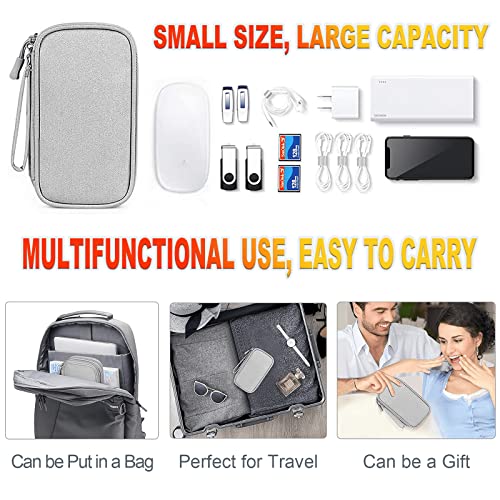 ikeoat Portable Electronic Accessories Bag Organizer, Travel Cable Gadgets Pouch for Charger, USB Cables, SD Memory Cards, Flash Hard Drive, Power Bank, Ear phone, S