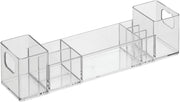 Idesign Bpa-Free Plastic Divided MakEUp Palette Cosmetic Organizer, The Clarity Collection – 9.25" X 3.86" X 3.2", Clear