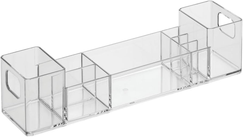 Idesign Bpa-Free Plastic Divided MakEUp Palette Cosmetic Organizer, The Clarity Collection – 9.25" X 3.86" X 3.2", Clear