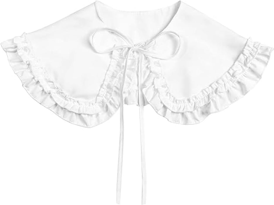 Excefore Women False Collar Casual Decorative Fake Shirt Collar Sweater Dress Collar Choker Blouse Collar Lolita Big Shawl False Collar for Women Girls White