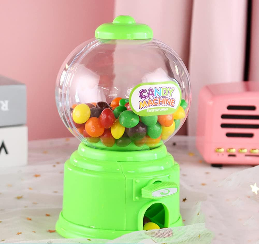 ELECDON Candy Vending Machine, Portable Children Candy Machine Plastic Mini Gumballs Dispenser Kids Kindergarten Gift, Vending Machine, Vintage Style Sweet Bubblegum Fun Toy Machine for 3 age (Red)