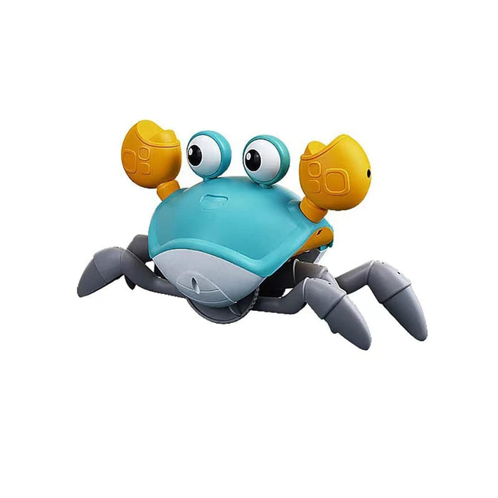 SKY-TOUCH Electric Runaway Crab Crawling Crab Baby Toy with Music and LED Light Up Toddler Interactive Learning Development Toy with Automatically Avoid Obstacles For Babies, Toddlers and Kids