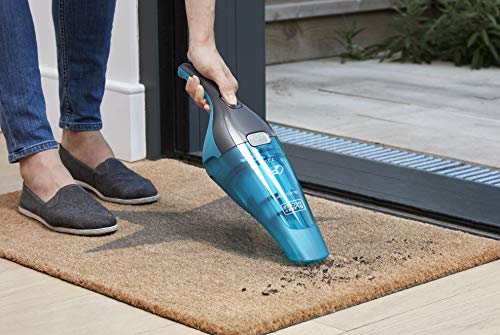 Black+Decker Cordless Dustbuster Handheld Wet & Dry Vacuum Cleaner, 7.2 V 1.5 Ah Li-Ion Battery With Charger Base, 385 ml, 14 Air Watts Suction Power, Blue - Wdc215Wa-B5